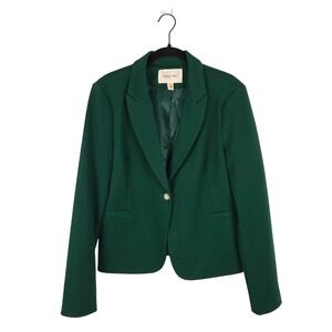 Autres Filles Emerald Green Blazer Jacket Sz M/M Rhinestone Button Holiday Glam‎